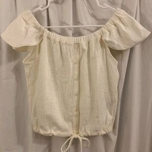 off the shoulder top with tie